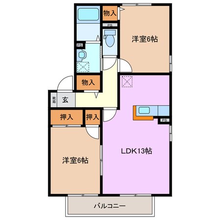 中川原駅 徒歩13分 2階の物件間取画像